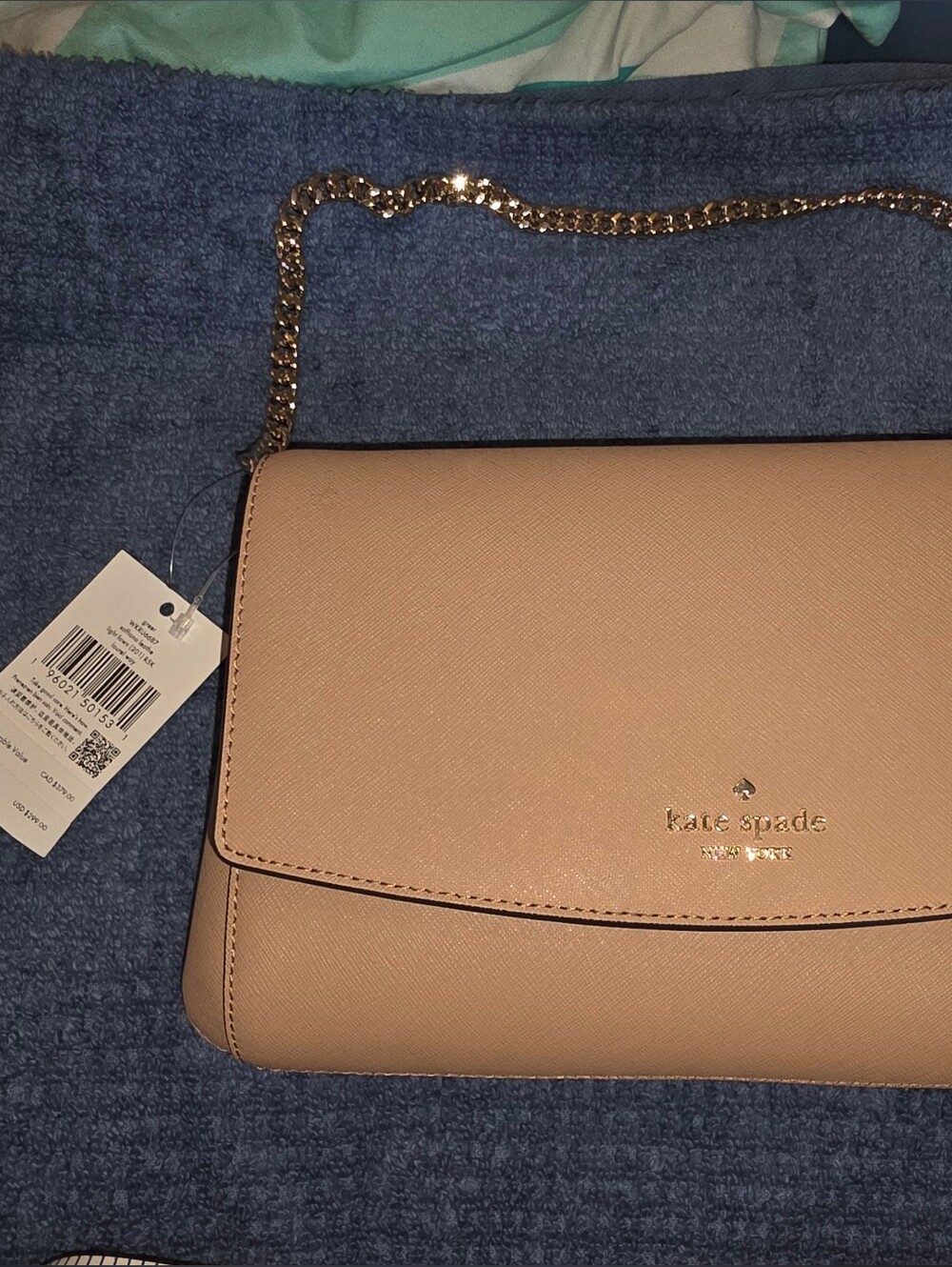 NEW Kate Spade Laurel Way Greer Leather Crossbody with Gold Chain